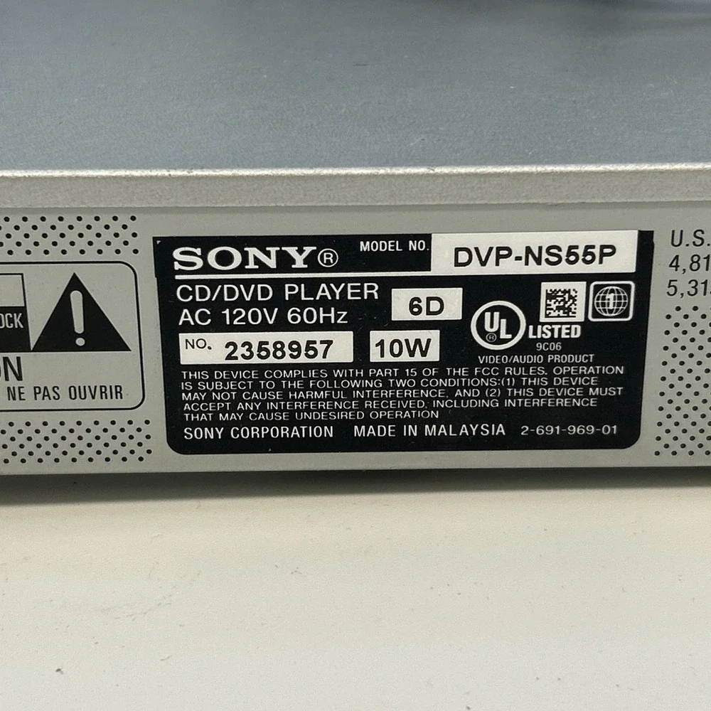Sony DVD CD Player DVP-NS55P DVD-R/RW CD-R/RW With Remote Tested